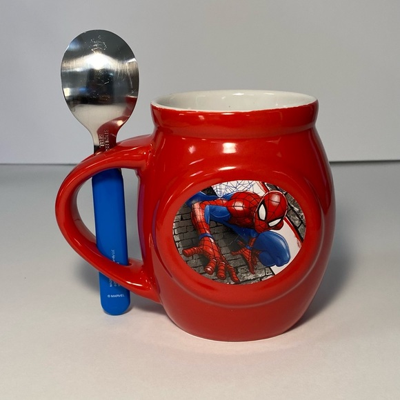 Marvel Comic Frankford Candy 2017 14oz Red Spider Man w/Spoon Hot Cocoa Cup Mug - Picture 4 of 9
